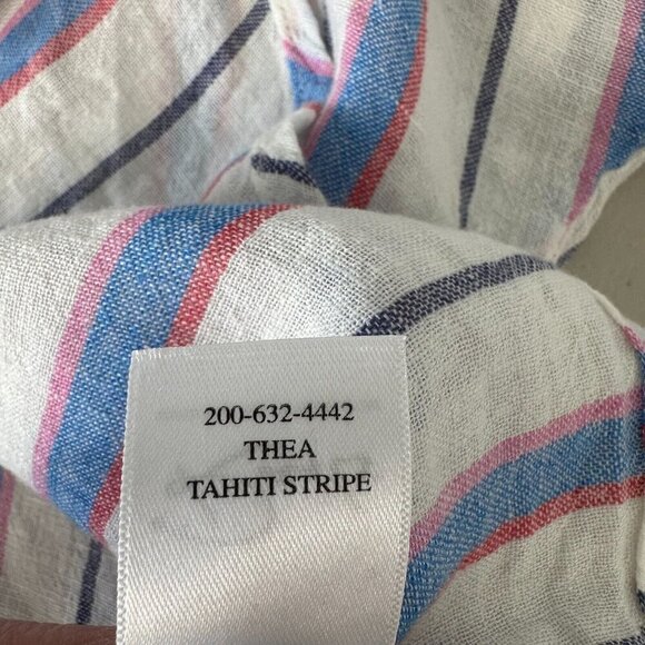 Rails Thea Tahiti Stripe Shirt Size S Cropped Tie Front - Picture 12 of 12